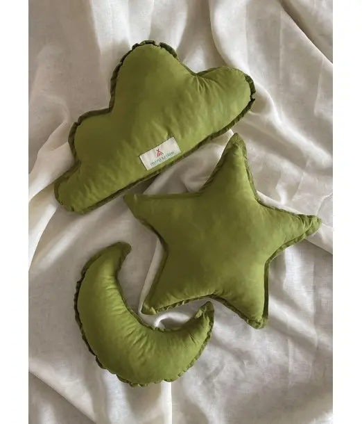 Minitribe Lot de 3 Coussins - Vert Déco chambre bébé -