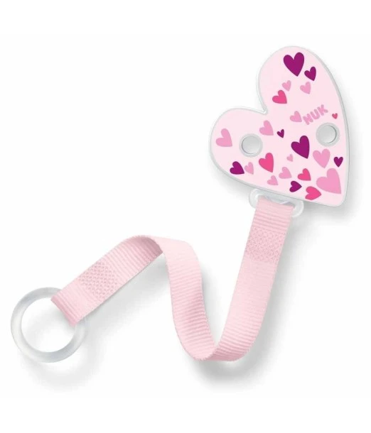 NUK universal pacifier clip ribbon - pink band