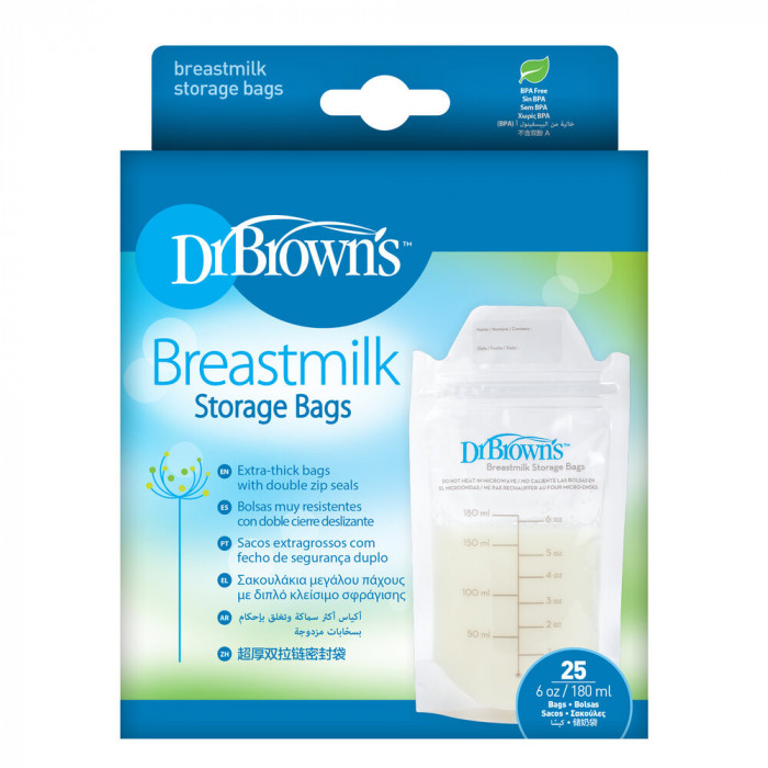 Dr Brown's Sachets de conservation du lait maternel 25 unités