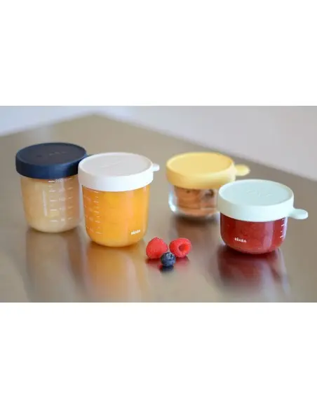 Béaba Coffret 4 Portions en Verre - Pastel Vaisselle bébé -
