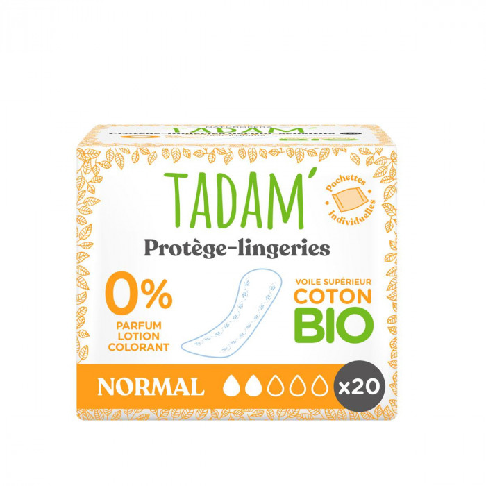 TADAM Protège-slip coton Bio Normal x20 (emballage individuel)
