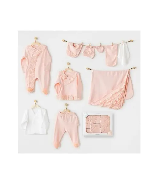 Coffret naissance 100% coton 10 pièces Corail Chic Coffret