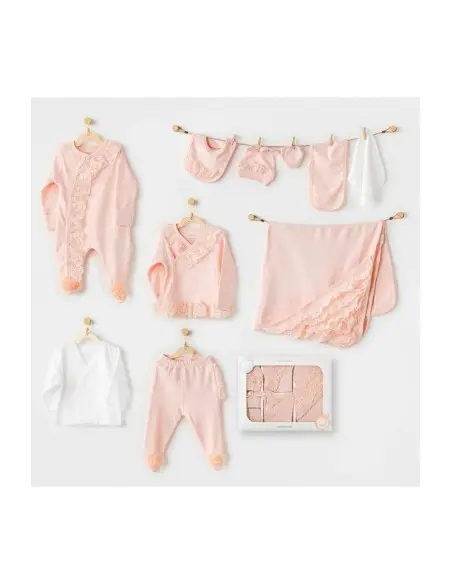 Coffret naissance 100% coton 10 pièces Corail Chic Coffret