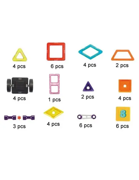 Magnetic building block set - 46 construction, learning and educational pieces for children from 3 years — photo 3