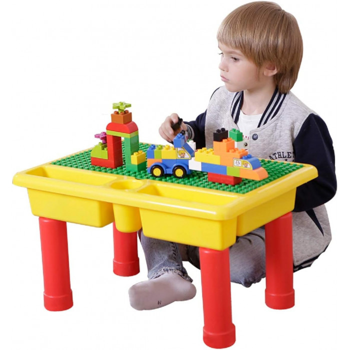 Table avec des blocs de construction - 56 pièces Jouet - Maroc