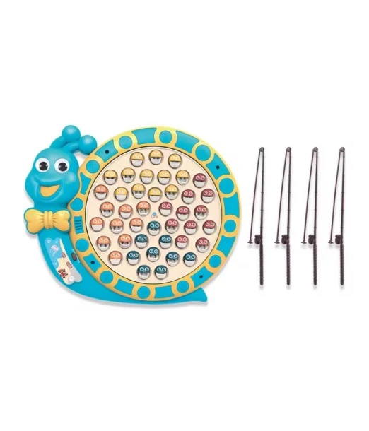 Interactive fishing game with 4 rods