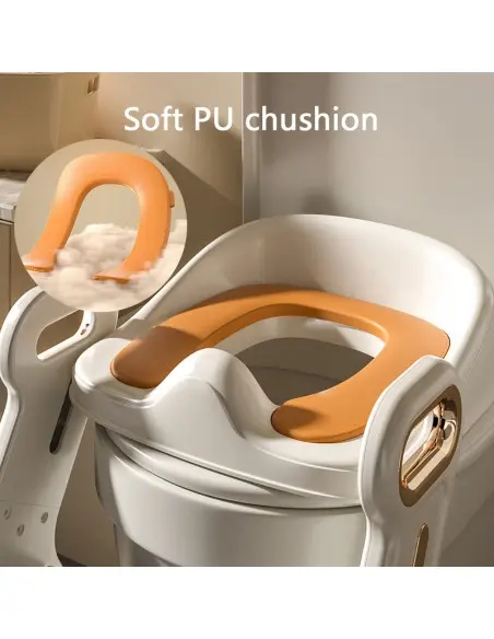 Réducteur de toilette avec Echelle et Poignée - Blanc Pot &