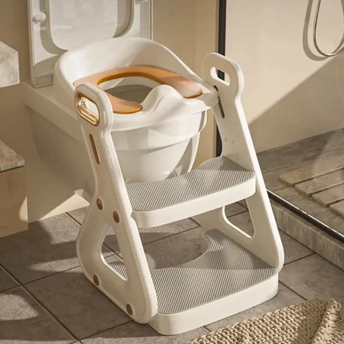 Réducteur de toilette avec Echelle et Poignée - Blanc Pot &