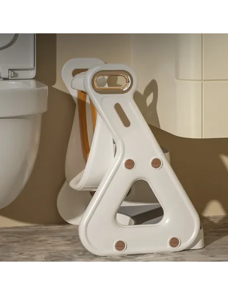 Réducteur de toilette avec Echelle et Poignée - Blanc Pot &