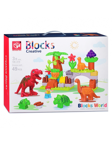Set de blocs de construction Dinosaures - 49 pièces - 3ans+