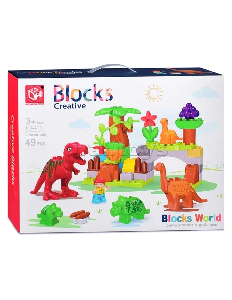 Set de blocs de construction Dinosaures - 49 pièces - 3ans+