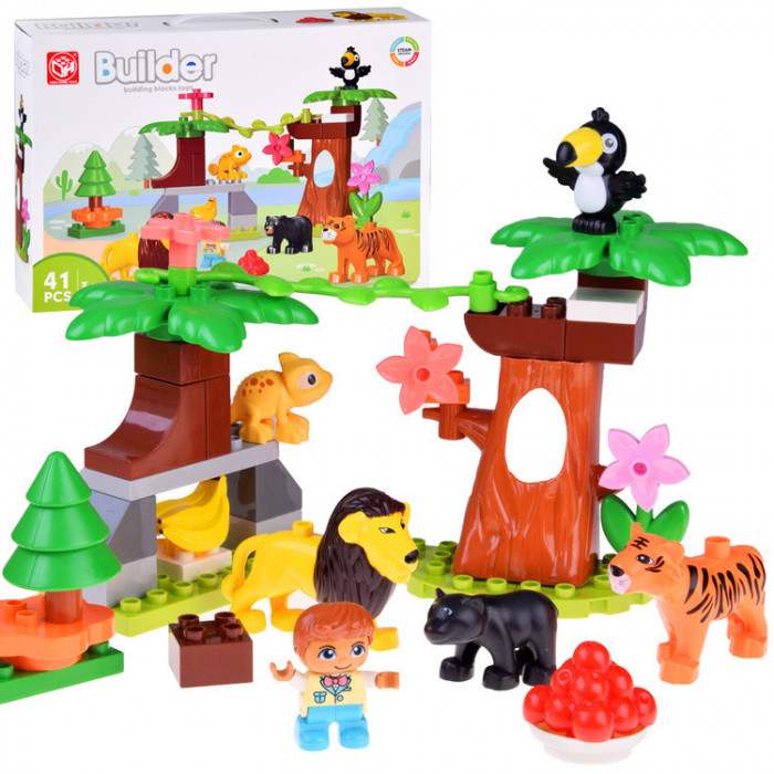 Set de blocs de construction Jungle - 41 pièces - 3ans+ Jouet 