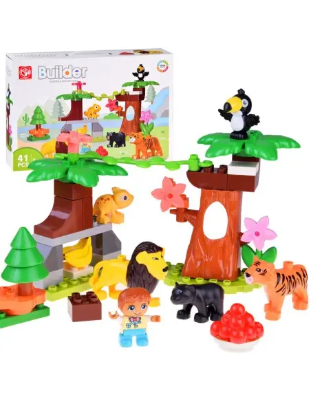 Set de blocs de construction Jungle - 41 pièces - 3ans+ Jouet 