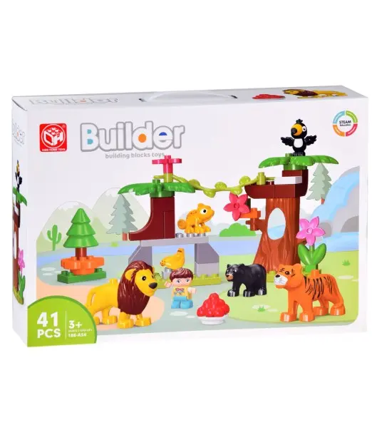 Set de blocs de construction Jungle - 41 pièces - 3ans+ Jouet 