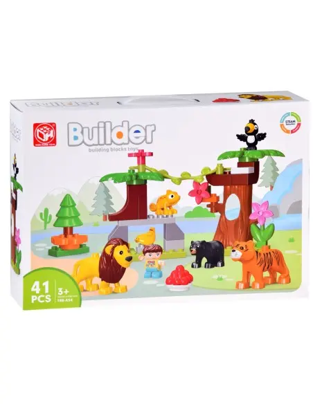 Set de blocs de construction Jungle - 41 pièces - 3ans+ Jouet 