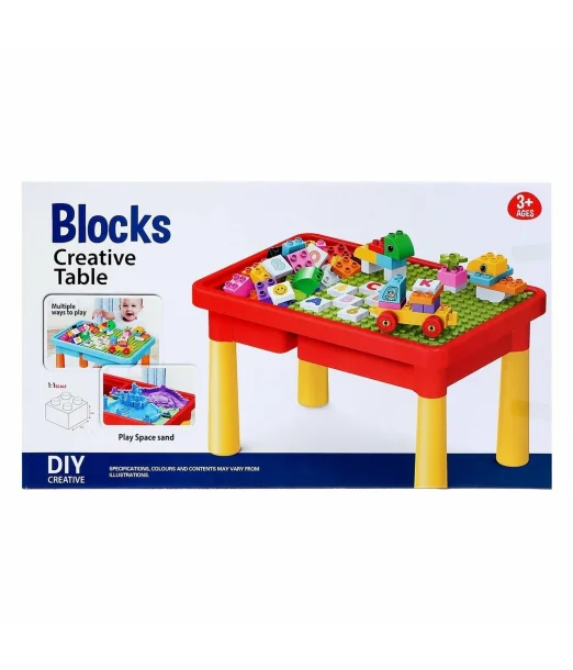 Table avec des blocs de construction - 56 pièces Jouet - Maroc