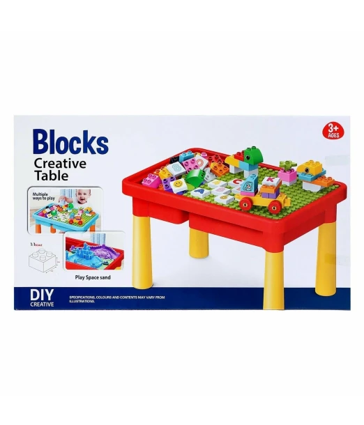 Table with building blocks - 56 pieces