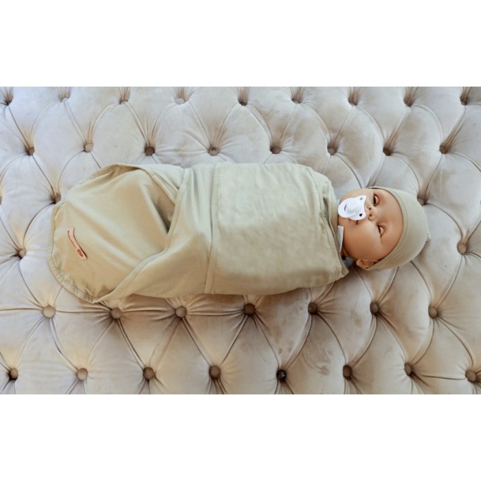 Couverture d'emmaillotage + Bonnet Beige Emmaillotage - Maroc