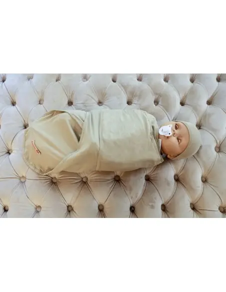 Couverture d'emmaillotage + Bonnet Beige Emmaillotage - Maroc