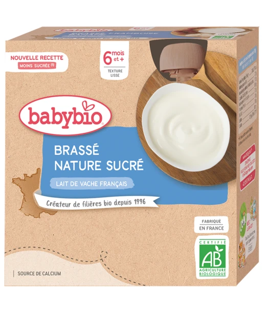 Babybio plain sweetened stirred yoghurt 4x85g