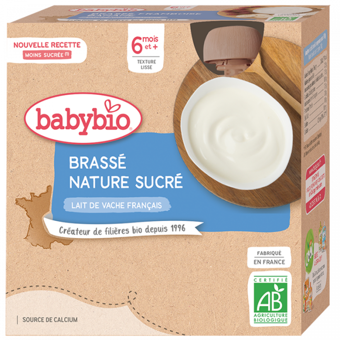 Babybio Brassé Nature Sucré 4x85g Céréales & Compotes -