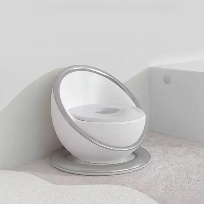 Pot de Toilette Bébé Coque Deluxe - Gris Pot & Réducteur - 