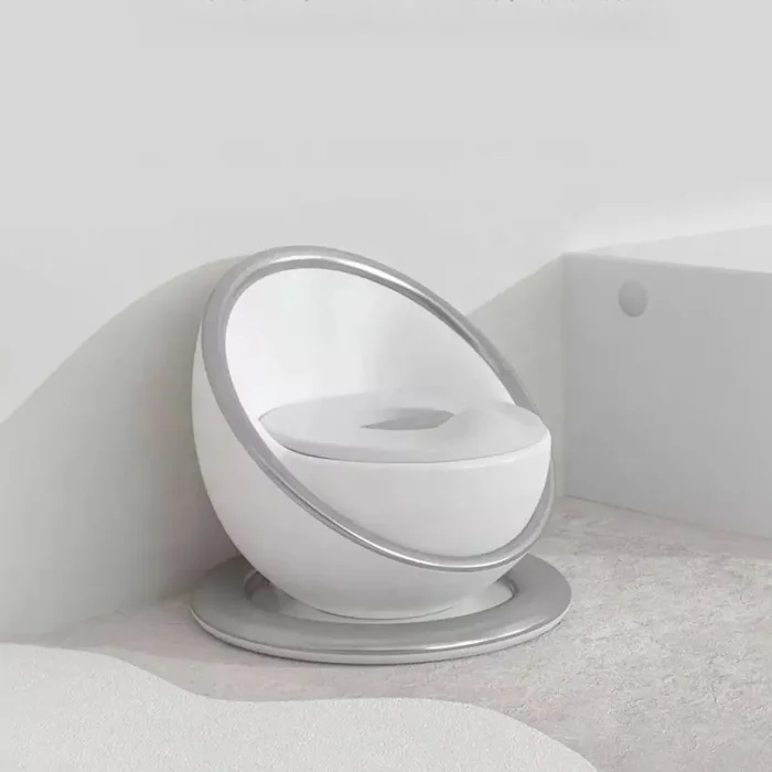 Pot de Toilette Bébé Coque Deluxe - Gris Pot & Réducteur - 