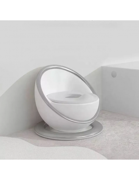 Pot de Toilette Bébé Coque Deluxe - Gris Pot & Réducteur - 