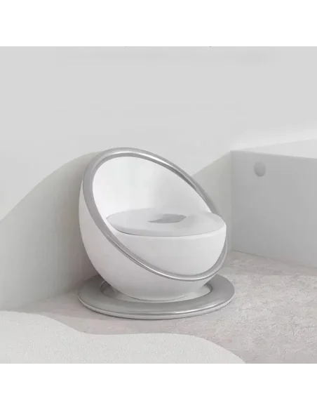 Pot de Toilette Bébé Coque Deluxe - Gris Pot & Réducteur - 