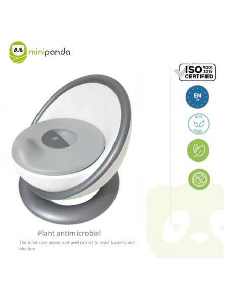 Pot de Toilette Bébé Coque Deluxe - Gris Pot & Réducteur - 