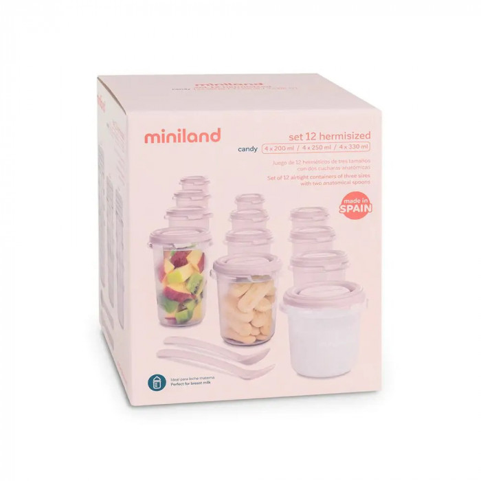Miniland Set 12 pots de conservation Candy Vaisselle bébé -