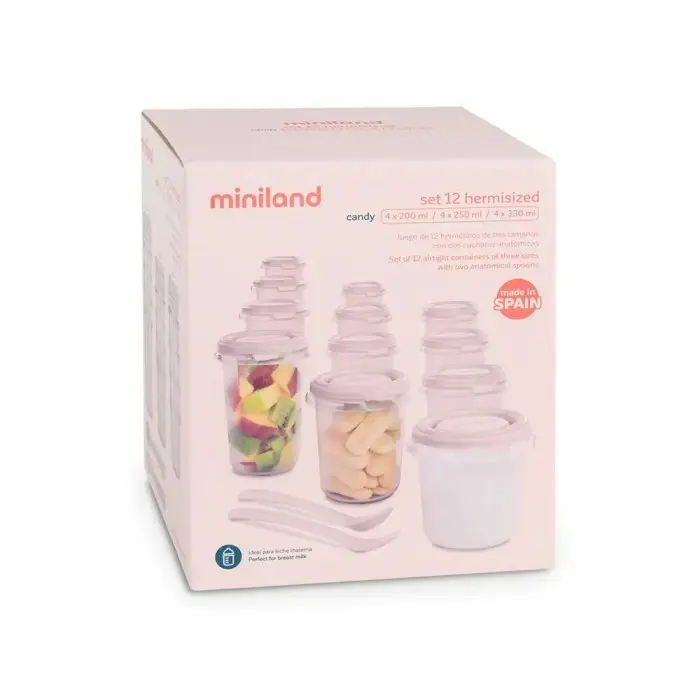 Miniland Set 12 pots de conservation Candy Vaisselle bébé -