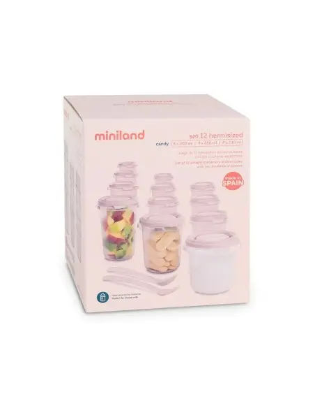 Miniland Set 12 pots de conservation Candy Vaisselle bébé -