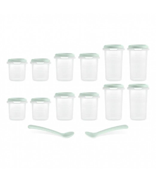 Miniland Set 12 pots de conservation Mint Vaisselle bébé -
