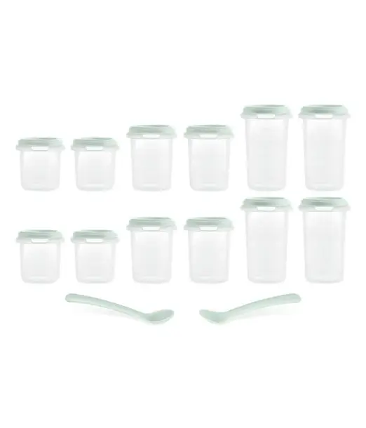 Miniland Set 12 pots de conservation Mint Vaisselle bébé -