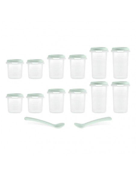 Miniland Set 12 pots de conservation Mint Vaisselle bébé -