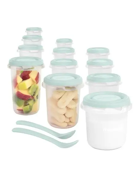 Miniland Set 12 pots de conservation Mint Vaisselle bébé -