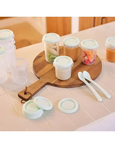 Miniland Set 12 pots de conservation Mint Vaisselle bébé -