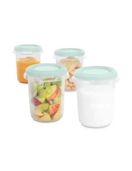 Miniland Set 4 pots de conservation Mint Vaisselle bébé -