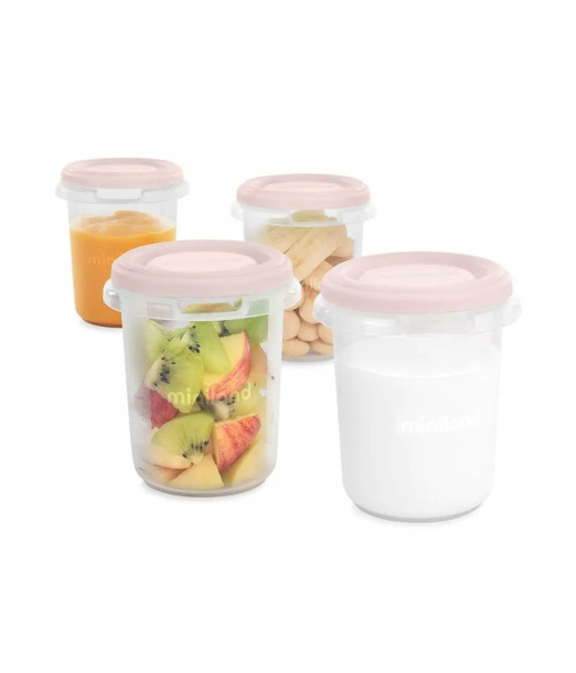 Miniland Set 4 pots de conservation Candy Vaisselle bébé -