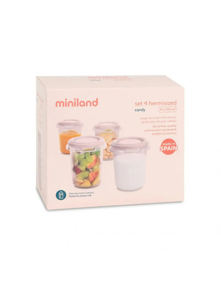 Miniland Set 4 pots de conservation Candy Vaisselle bébé -