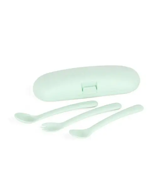 Miniland Couverts en silicone - Mint Vaisselle bébé - Miniland