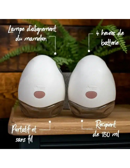 Tommee Tippee Tire-lait portable Made for Me Double + 2