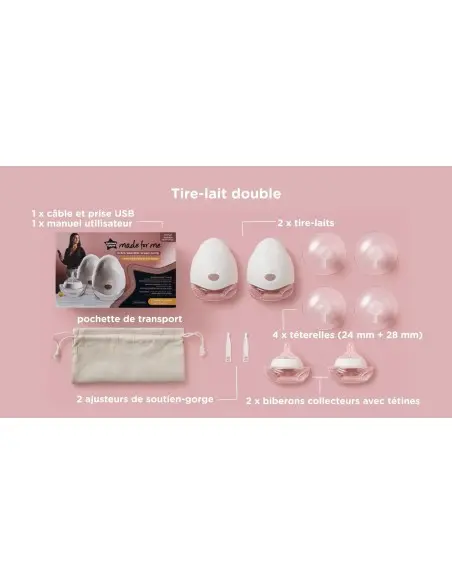 Tommee Tippee Tire-lait portable Made for Me Double + 2