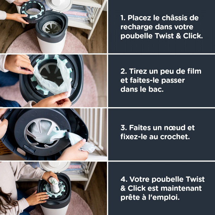 Tommee Tippee1 recharge Twist & Click Poubelle à couches - 