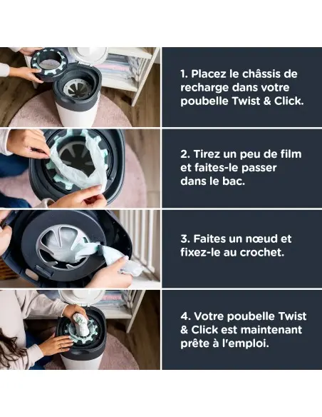 Tommee Tippee1 recharge Twist & Click Poubelle à couches - 