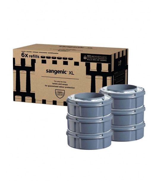 Tommee Tippee Lot de 6 recharges Sangenic XL Poubelle à couches 2
