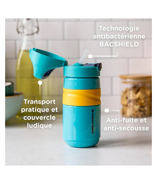 Tommee Tippee Gourde Anti-Fuite avec Paille 500ml - Turquoise 2