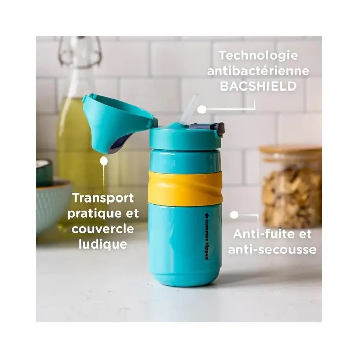 Tommee Tippee Gourde Anti-Fuite avec Paille 500ml - Mauve
