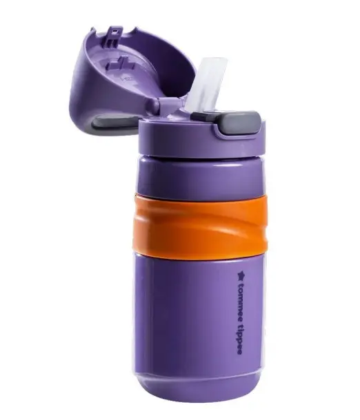 Tommee Tippee Gourde Anti-Fuite avec Paille 500ml - Mauve
